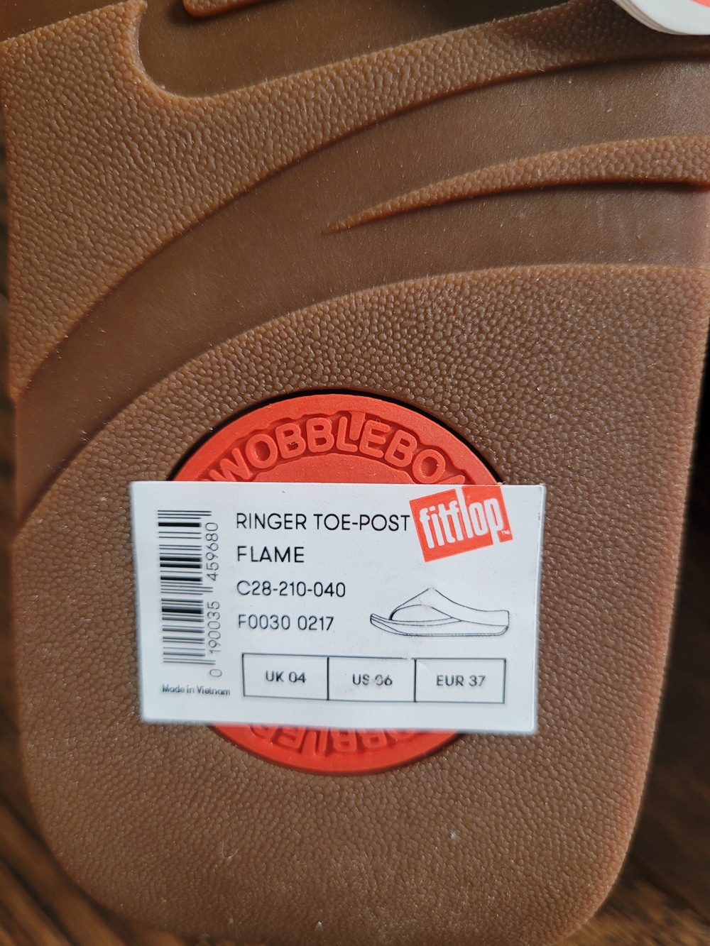 NWT FitFlop Ringer Toe-Post Sandals Flame Red - Picture 6 of 7
